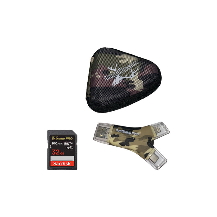 WiseEye DC-2 MultiCarrier Trail Camera Bundle – Security Bear Box, 32GB SD Card, Card Reader & Case | WiseEye Datacam 2