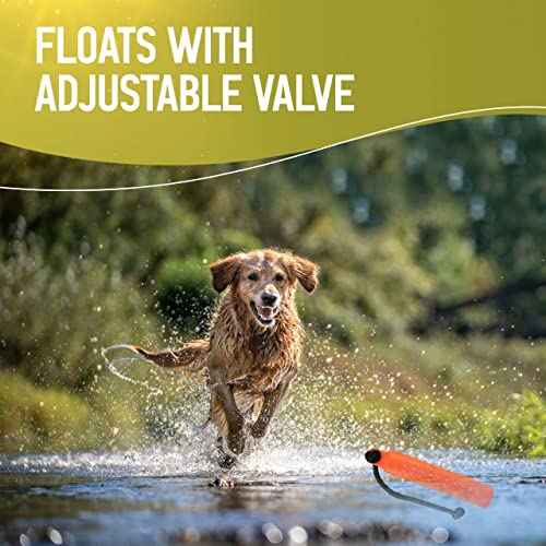 HuntEmUp Large Plastic Dog Training Bumper with Throw Rope and Air Valve White and Black 6pc