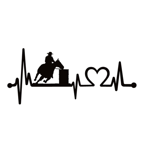 Horse Running Heartbeat Lifeline Decal
