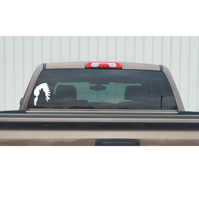 Native American Rear Window Graphics Native American and Wolf Decal – Tribal Silhouette Sticker – 7499 ...