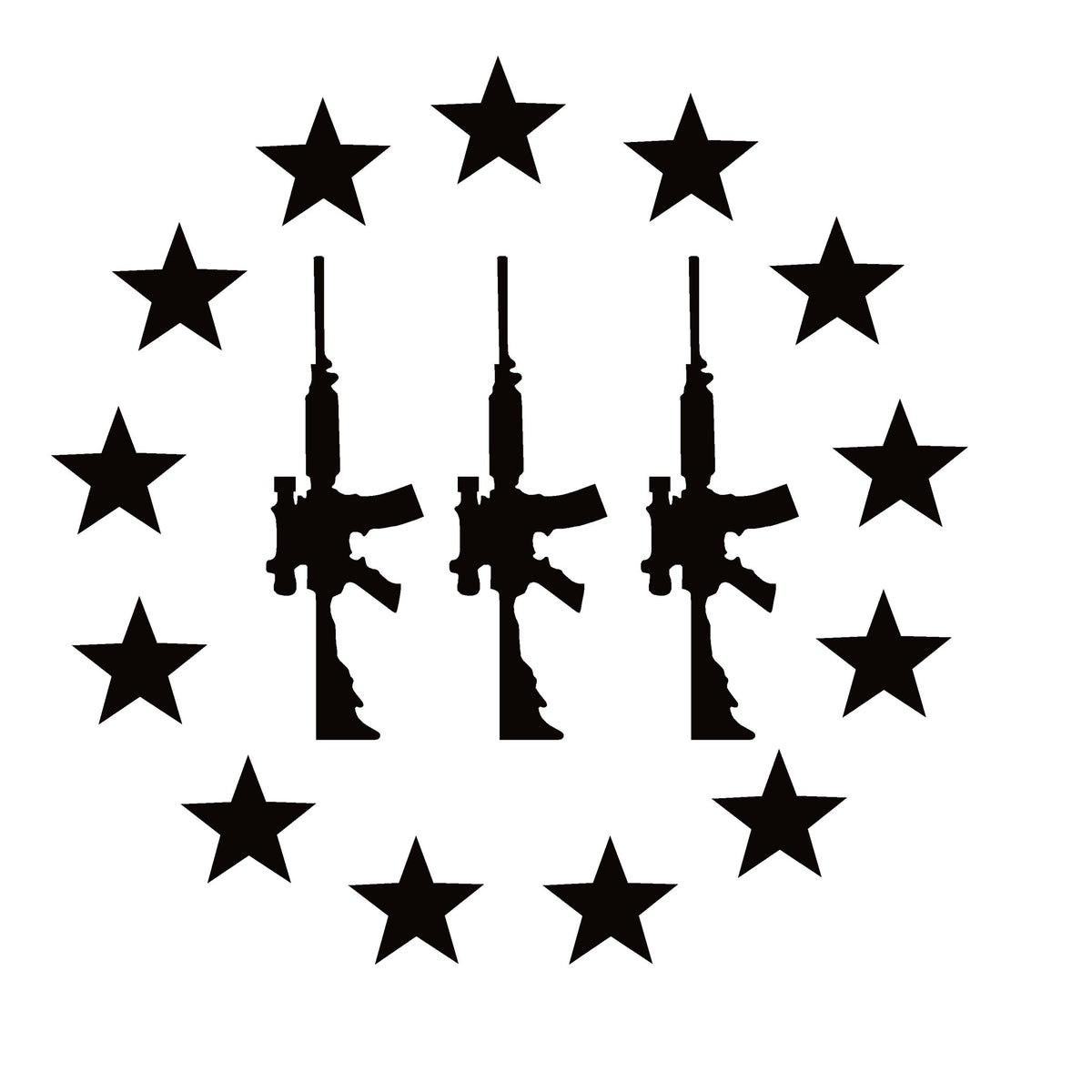 3 Percenter AR Guns Decal - Window Sticker with Three AR Guns 7638 ...