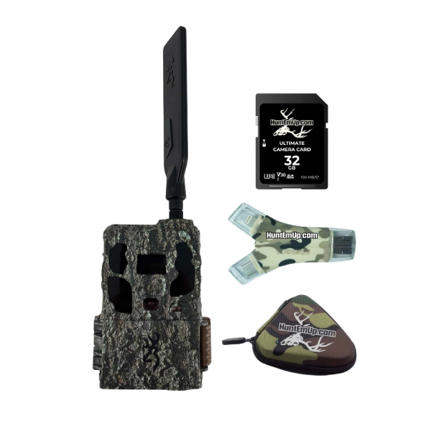 Browning Defender Pro Scout Max HD AI Camera Bundle with HuntEmUp 32GB SD Card & Card Reader