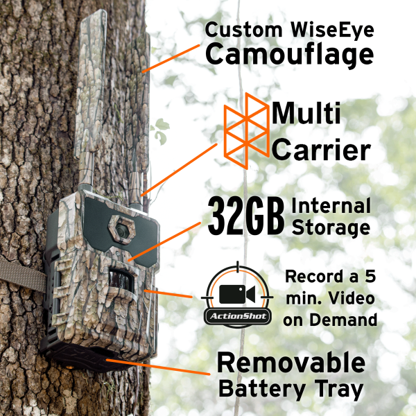 WiseEye Data Cam 2 No-Glow Cellular Trail Camera with Lithium Battery