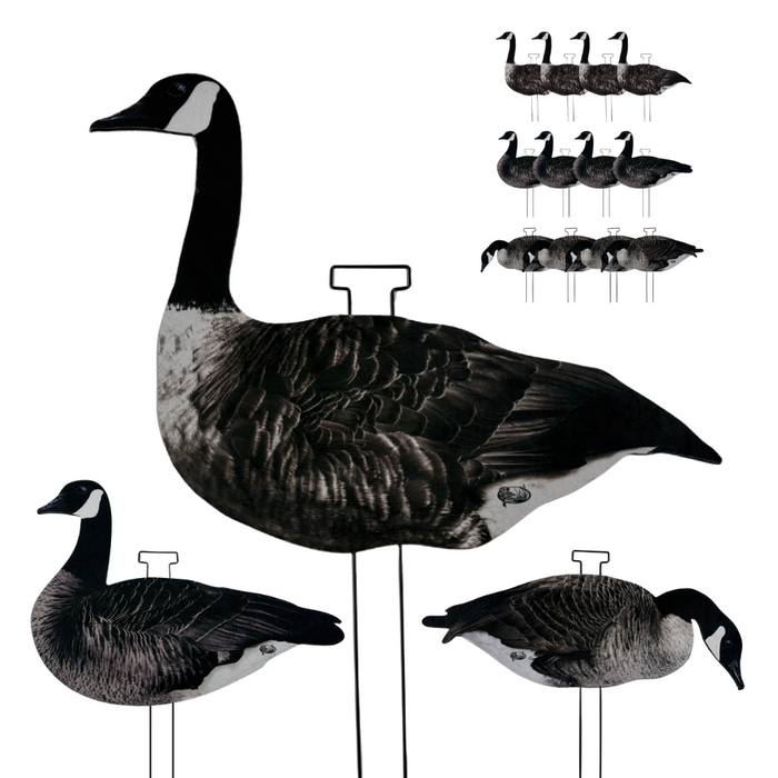 HuntEmUp Pro-Flock Flocked Silhouette Decoys Canada Goose Silhouette Decoys (12 pk)