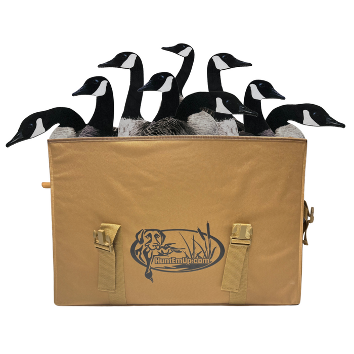 HuntEmUp Pro-Flock Canada Goose Decoys 24-Pack – Flocked Silhouettes + Decoy Bag