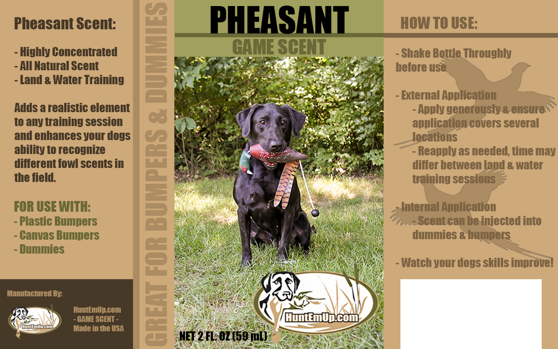 HuntEmUp Pheasant Dog Training Scent Injection Kit for Retrievers