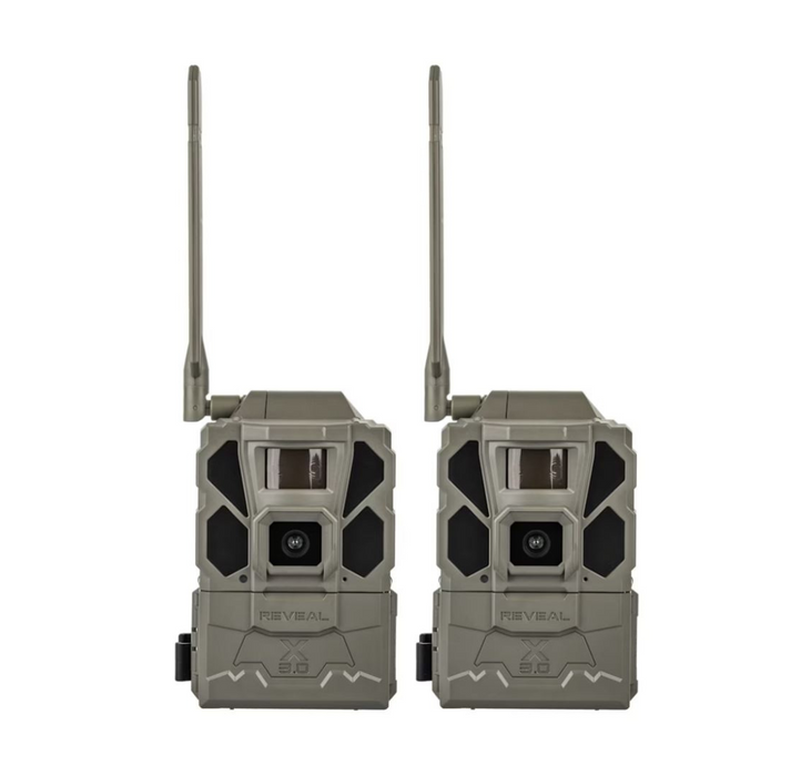 Tactacam Reveal X 3.0 Trail Camera 2-Pack – 32GB SD Cards & HuntEmUp Bundle