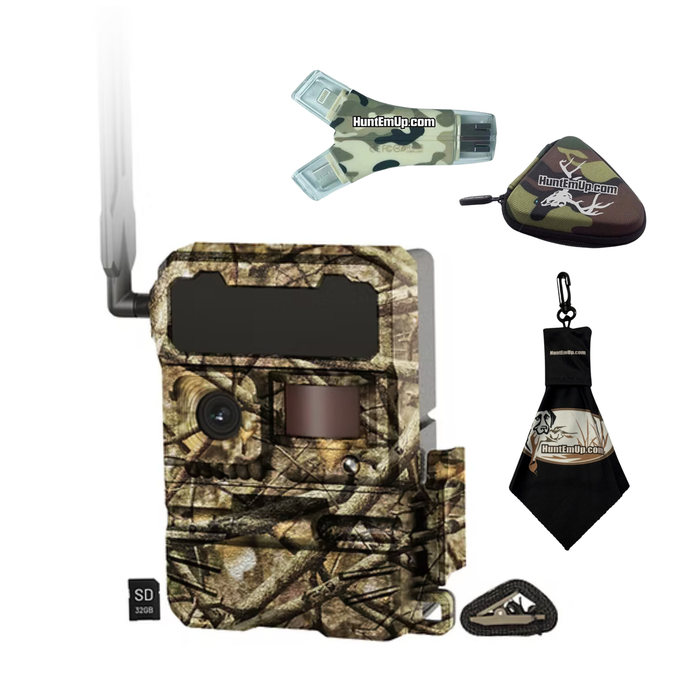 Yellowstone AI Y2 Cellular Trail Camera Bundle – Includes High-Speed Card Reader, Protective Case & Microfiber Cleaning Cloth