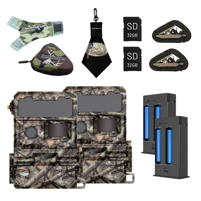Yellowstone.ai Y2 Cellular Trail Camera Bundle with 5,000 mAh Battery Pack, SD Card & HuntEmUp Accessories