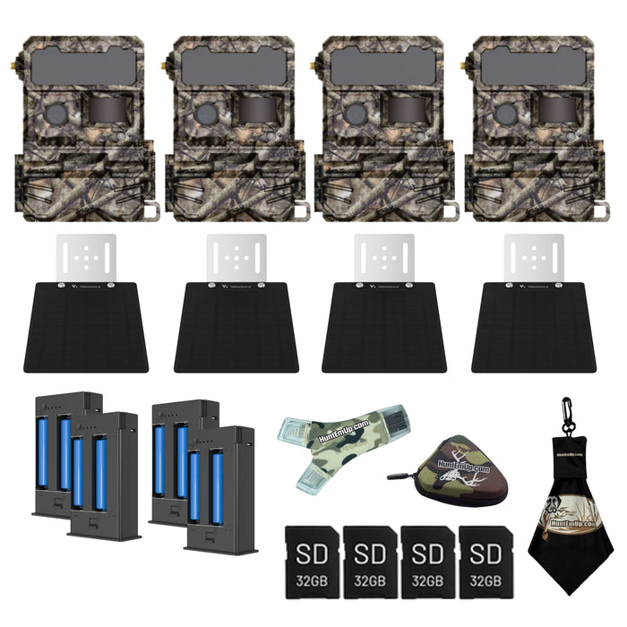 Yellowstone AI Y2 Cellular Trail Camera Solar Bundle with Rechargeable Battery Pack, SD Card & HuntEmUp Accessories
