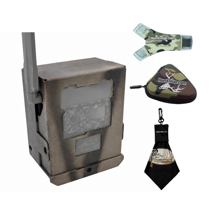 Yellowstone Security Box Bundle - Yellowstone Metal Bear Security Box + HuntEmUp Card Reader Kit – Heavy-Duty Trail Camera Protection