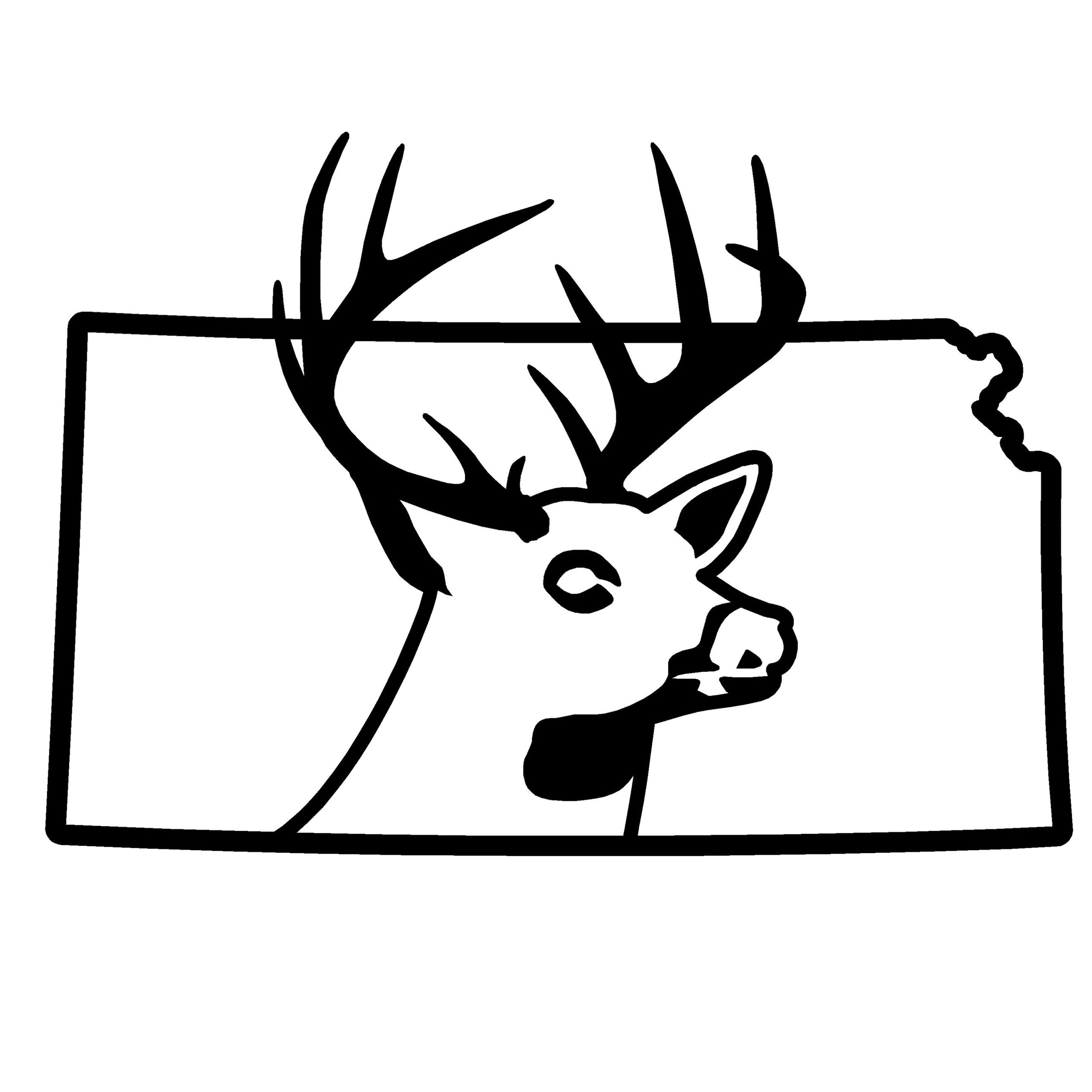 Kansas Deer Hunting Decal – State Outline Vinyl Sticker - DSKS1 ...