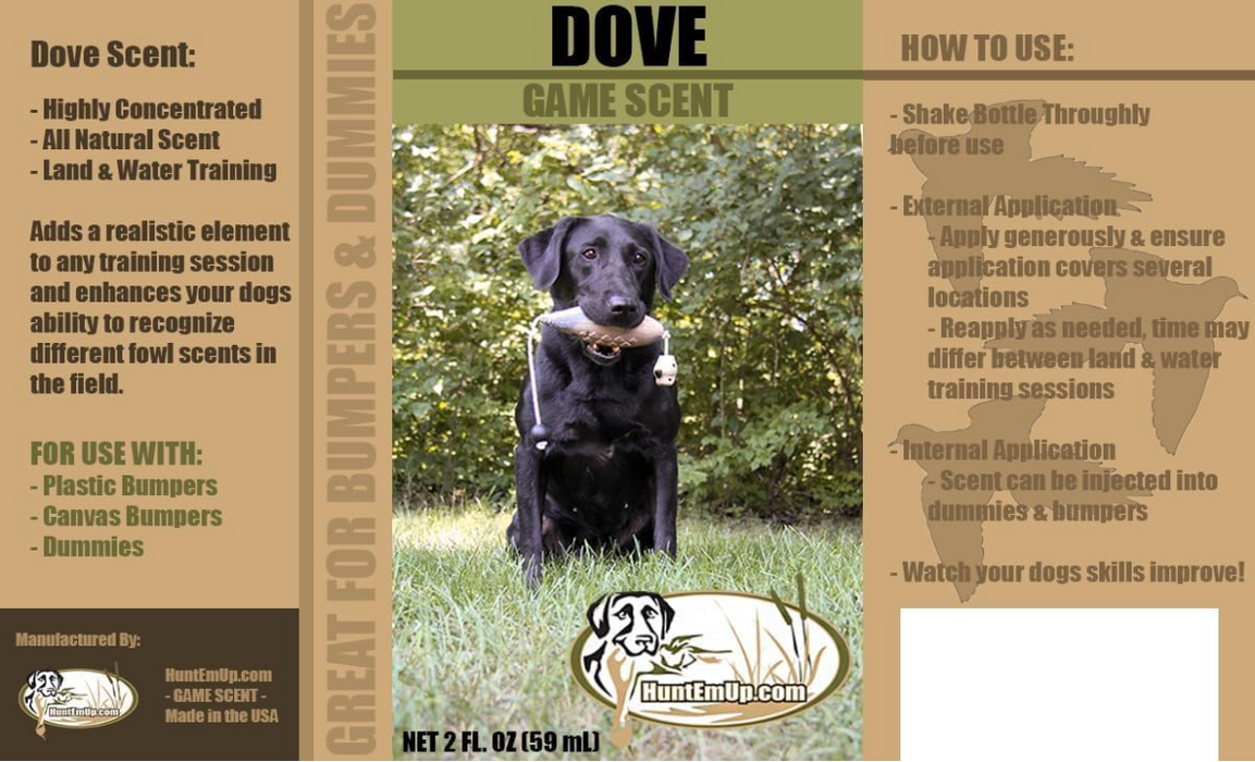 HuntEmUp Ultimate Dove Training Bundle – Mourning Dove Dummy & Concentrated Dove Dog Training Scent